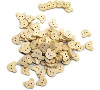 Lot de 100 boutons en bois en forme d'ours pour tricot, couture, travaux manuels et décorations