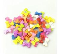 Lot de 100 boutons en résine en forme d'os, 18 x 10 mm, couleurs mélangées, pour couture ou scrapbooking, accessoires vestimentaires (par défaut)