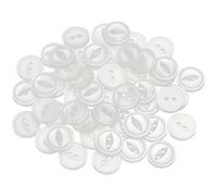 Lot de 100 boutons fisheye ronds en résine avec 2 trous et perles ivoire 11 mm pour fournitures de couture, design de mode, tricot, bricolage, crochet et décoration de tissu