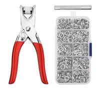 Lot de 100 boutons-pression avec pince, en métal avec outils de boutons fixes, kit de 100 boutons-pression à œillets, boucle en zinc pour coudre, outils de couture, bricolage et vêtements pour