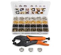 Lot de 100 boutons pression en cuivre inoxydable de 15 mm avec pince | Boutons pression avec pince - Force de levier réglable - Pour vêtements, cuir, couverture de bateau, tissu et bricolage