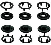 Lot de 100 boutons-pression en jersey au choix de 8,5 mm à 21 mm, boutons en métal, laiton inoxydable, couleur : noir (taille 17 mm)