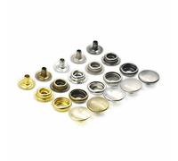 Lot de 100 boutons pression en métal 12 mm