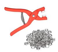 Lot de 100 boutons pression en métal argenté de 9,5 mm avec pince de fixation pour la couture et les travaux manuels