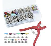 Lot de 100 boutons pression en métal avec pince de fixation, kit d'outils de presse à 5 griffes, boutons pression sans couture pour couture, bricolage, vêtements