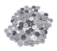Lot de 100 boutons ronds en bois de 15 mm pour création de cartes Noir/blanc