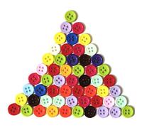 Lot de 100 boutons ronds réutilisables en plastique avec 4 trous de couleurs mélangées pour couture, scrapbooking, loisirs créatifs, autocollants, emballage et poignée pratique