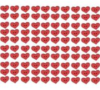 Lot de 100 boutons rouges en forme de cœur à 2 trous en bois pour vêtements, bricolage, couture, accessoire de décoration, rouge