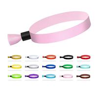 Lot de 100 bracelets d'événement en tissu, bracelets jetables pour événements, bracelets colorés, événements, pour concert léger, entrée en club, bracelet de fête, événement (couleur : rose)