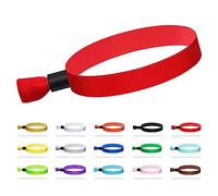 Lot de 100 bracelets d'événement en tissu, bracelets jetables pour événements, bracelets colorés événements, pour concert léger, entrée de club, bracelet de fête (couleur : rouge)