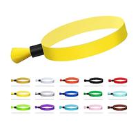 Lot de 100 bracelets en tissu, jetables, colorés, légers, pour concert, club, entrée, fête (jaune)