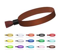 Lot de 100 bracelets jetables en tissu pour concerts et fêtes, bracelets colorés (marron)