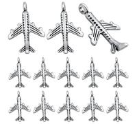 Lot de 100 breloques en alliage argenté antique en forme d'avion pour fabrication de bijoux