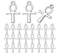 Lot de 100 breloques en forme de croix double face en alliage tibétain pour loisirs créatifs, colliers, bracelets, bijoux, fête du dimanche