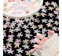 Lot de 100 breloques en forme de fleur hawaïenne 3D pour ongles, strass pour ongles, bijoux d'ongles, fleurs de glace, fournitures de manucure pour femme
