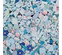 Lot de 100 breloques en slime résine pour loisirs créatifs scrapbooking perles assorties bonbons fruits gâteaux cadeaux de Noël treillis en résine