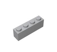 Lot de 100 briques classiques 1 x 4, compatibles avec Lego, couleurs : gris clair