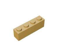 Lot de 100 briques classiques 1 x 4, compatibles avec Lego, couleurs : jaune abricot