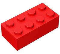 Lot de 100 briques de construction classiques 2 x 4, compatibles avec Lego Parts 3001, jeu créatif - 100 % compatible avec Lego et toutes les grandes marques de briques (couleur : rouge)