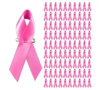 Lot de 100 broches en ruban de sensibilisation au cancer du sein et du bien-être public, Moyen, Comme décrit