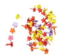 Lot de 100 broches fendues multicolores en métal avec attaches parisiennes rondes en forme de cœur et fleur pour loisirs créatifs, scrapbooking, fournitures d'artisanat