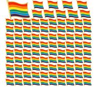 Lot de 100 broches Gay Pride Drapeau Arc-en-ciel LGBTQ Pins Gay Pins LGBTQ Accessoires Épinglette Drapeau Col Pin Broche Décoration pour Hommes Femmes Sac à Dos Sac Vêtements Taille Unique Métal