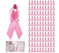 Lot de 100 Broches Ruban Rose Octobre Rose avec Épingle de Sûreté, Pins de Sensibilisation au Cancer du Sein en Polyester Satiné, pour Événements Caritatifs, Vêtements, Sacs et Cadeaux Solidaires