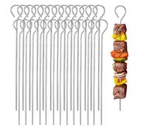 Lot de 100 Brochettes en Acier Inoxydable Réutilisables Pour Pic a Brochette Accessoires Barbecue Brochette Barbecue Ustensiles Pour Barbecue Idéales Pour Barbecue et Feu de Camp(1,8 x 15 cm)
