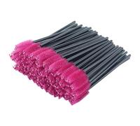Lot de 100 brosses à cils jetables pour mascara, baguette magique, applicateur de cils et sourcils, pinceau cosmétique, pinceaux à sourcils, pinceaux de maquillage (noir/rose)