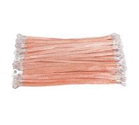Lot de 100 câbles de mise à la terre en cuivre pur, flexibles, tressés(2.5#250mm)