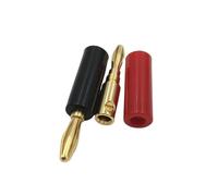 Lot de 100 câbles en Laiton plaqué Or de 4 mm for Haut-Parleur Audio, connecteur Banane, fiche Banane, Noir et Rouge(Black)