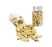 Lot de 100 cache-câbles de frein en alliage d'aluminium pour VTT - Extrémité de câble de dérailleur poli, embouts de boîtier de dérailleur en rouge, bleu, or, noir, argent (doré 100 bouteilles)