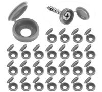 Lot de 100 cache-vis en plastique avec charnière - Cache-vis pliables - Pour protéger les têtes de vis (marron foncé)