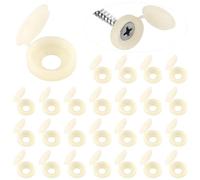 Lot de 100 cache-vis en plastique avec charnière PEUTIER, couvercles de vis avec charnière, cache-vis rabattables, couvercles de vis à rabat pour la protection des têtes de vis (couleurs crème)