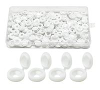 Lot de 100 cache-vis en plastique de 0,8 cm, caches décoratifs à clipser pour vis M4, blanc