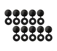 Lot de 100 cache-vis en plastique noir à charnière pour têtes de vis M5 - Capuchon de protection anti-cernes et de fixation, compatible avec volets, balustrades, meubles de cuisine et