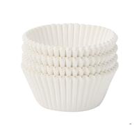 Lot de 100 caissettes à cupcakes en papier sulfurisé de qualité alimentaire de taille standard (blanc)