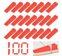 Lot De 100 Cale Carrelage Autonivelant Pour Sol, 71 X 16 X 20Mm Système De Cale Carrelage Réutilisables, Renforcées Nivellement Cales Pour Carrelage Mural Et Sol Systeme De Nivellement (Rouge)