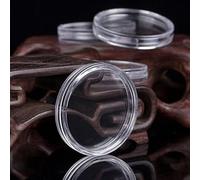 Lot de 100 capsules rondes en plastique transparent pour pièces de monnaie de 24 mm avec ouverture pour permettre un stockage sécurisé et une inspection visuelle des pièces de monnaie