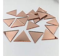 Lot de 100 carreaux de mosaïque triangulaires de 2,5 cm - Couleur or rose