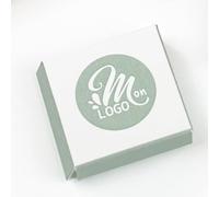 Lot de 100 Carrés de chocolat lait individuel personnalisé avec votre logo et message - cadeau noel entreprise client collaborateur (Vert d'eau)
