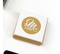 Lot de 100 Carrés de chocolat lait individuel personnalisé avec votre logo et message - cadeau noel entreprise client collaborateur (Or)