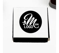 Lot de 100 Carrés de chocolat lait individuel personnalisé avec votre logo et message - cadeau noel entreprise client collaborateur (Noir)