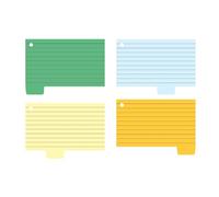 Lot de 100 cartes à onglets colorées 4 couleurs, cartes de révision lignées pour prise de notes, carnet d'étude