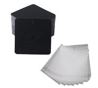 Lot de 100 cartes de présentation carrées en papier kraft marron pour étiquettes de prix, étiquettes à suspendre pour mariage, anniversaire, présentation d'épingles, rangement