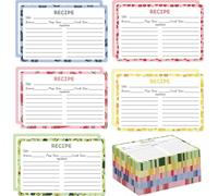 Lot de 100 cartes de recettes vierges double face de