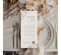 Lot de 100 cartes de remerciement personnalisées pour mariage, invitation, carte de table, nom de couple, menu de bienvenue, carte de table minimaliste (9 x 20 cm)