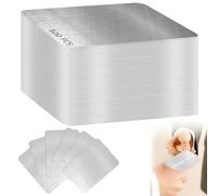 Lot de 100 cartes de visite en métal gravées, aluminium, vierges, gravées au laser, mates, pour les clients de bureau, cartes cadeaux à faire soi-même, argentées