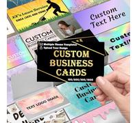 Lot de 100 cartes de visite personnalisées double face, personnalisées avec logo, texte photo, 8,9 x 5,1 cm, imperméables pour homme et femme, créez vos propres cartes