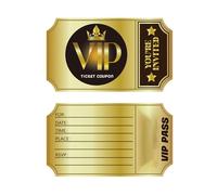 Lot de 100 cartes d'invitation double face inscriptibles VIP pour anniversaire, mariage, soirée cinéma, 15,2 x 8,9 cm